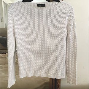 White Cable Knit Top